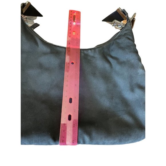 Gucci Black Nylon and Leather Shoulder Bag With G Clasp comes with COA - Picture 13 of 16